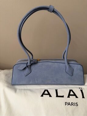 Light Blue Suede Shoulder Bag